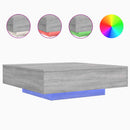 vidaXL szürke sonoma színű dohányzóasztal LED-lámpákkal 100x100x31 cm