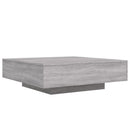 vidaXL szürke sonoma színű dohányzóasztal LED-lámpákkal 100x100x31 cm