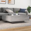 vidaXL szürke sonoma színű dohányzóasztal LED-lámpákkal 100x100x31 cm