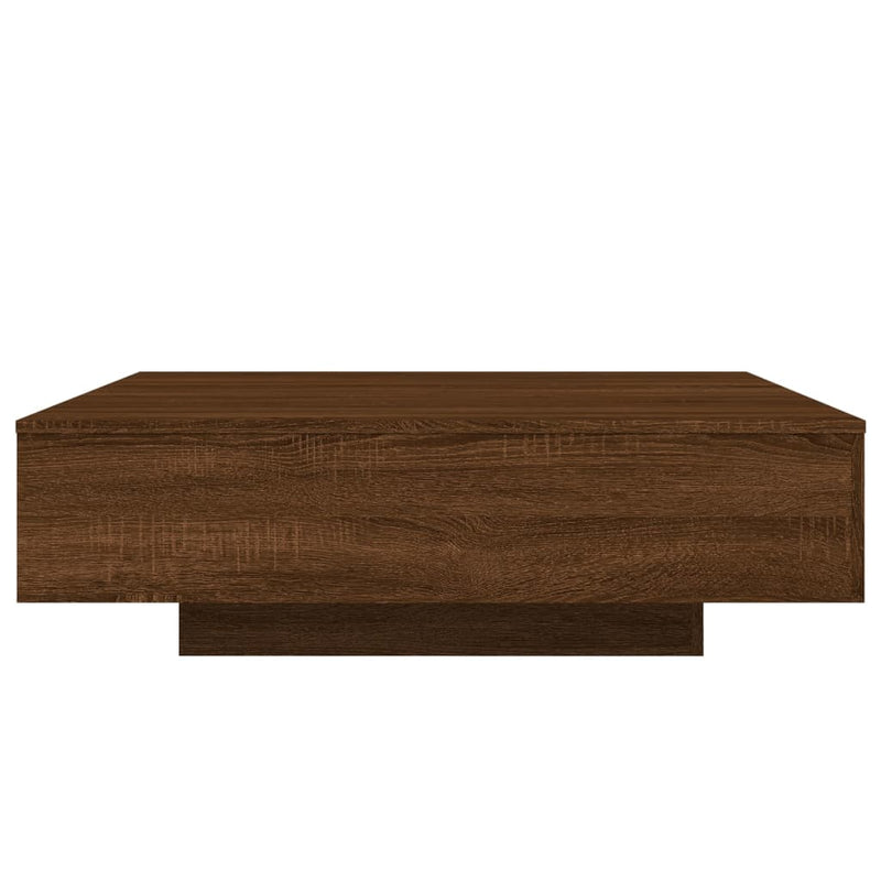 vidaXL barna tölgyszínű dohányzóasztal LED-lámpákkal 100 x 100 x 31 cm