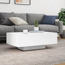 vidaXL fehér dohányzóasztal LED-lámpákkal 85 x 55 x 31 cm