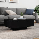 vidaXL fekete dohányzóasztal LED-lámpákkal 85 x 55 x 31 cm