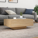 vidaXL sonoma tölgy színű dohányzóasztal LED-lámpákkal 85 x 55 x 31 cm
