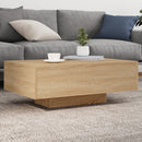 vidaXL sonoma tölgy színű dohányzóasztal LED-lámpákkal 85 x 55 x 31 cm