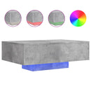 vidaXL betonszürke dohányzóasztal LED-lámpákkal 85 x 55 x 31 cm