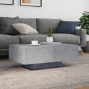 vidaXL betonszürke dohányzóasztal LED-lámpákkal 85 x 55 x 31 cm