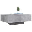 vidaXL betonszürke dohányzóasztal LED-lámpákkal 85 x 55 x 31 cm