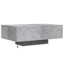 vidaXL betonszürke dohányzóasztal LED-lámpákkal 85 x 55 x 31 cm