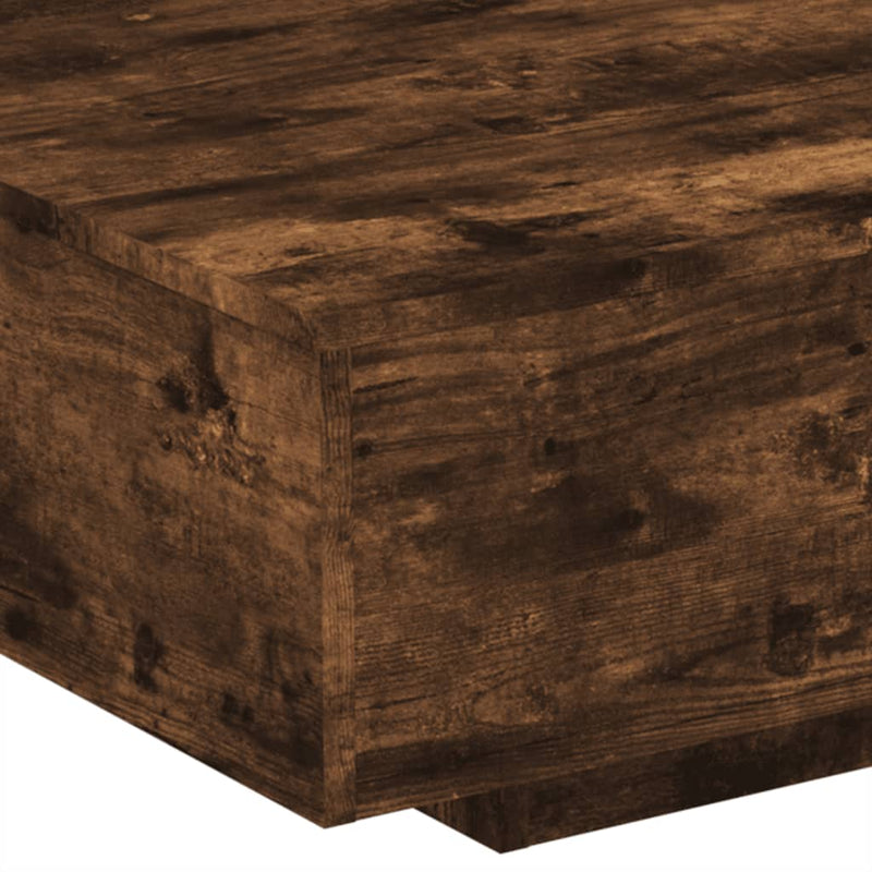 vidaXL füstös tölgy színű dohányzóasztal LED-lámpákkal 85 x 55 x 31 cm