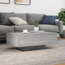 vidaXL szürke sonoma színű dohányzóasztal LED-lámpákkal 85x55x31 cm