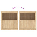 vidaXL sonoma tölgy színű tálalószekrény LED-világítással 60,5x37x67cm