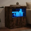 vidaXL füstös tölgy színű tálalószekrény LED-ekkel 60,5 x 37 x 67 cm