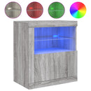 vidaXL szürke sonoma színű tálalószekrény LED-ekkel 60,5 x 37 x 67 cm