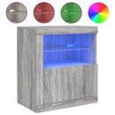 vidaXL szürke sonoma színű tálalószekrény LED-ekkel 60,5 x 37 x 67 cm