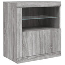 vidaXL szürke sonoma színű tálalószekrény LED-ekkel 60,5 x 37 x 67 cm
