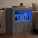 vidaXL szürke sonoma színű tálalószekrény LED-ekkel 60,5 x 37 x 67 cm