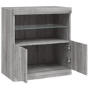 vidaXL szürke sonoma színű tálalószekrény LED-ekkel 60,5 x 37 x 67 cm