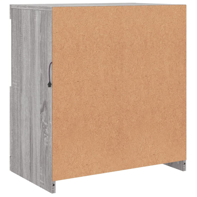 vidaXL szürke sonoma színű tálalószekrény LED-ekkel 60,5 x 37 x 67 cm