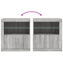 vidaXL szürke sonoma színű tálalószekrény LED-ekkel 60,5 x 37 x 67 cm