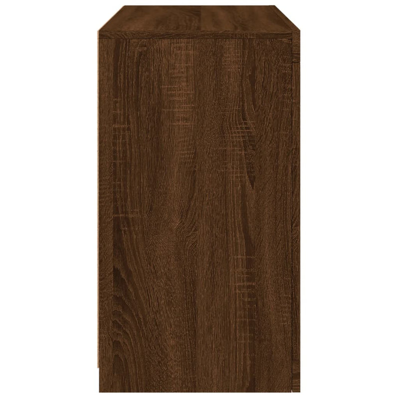 vidaXL barna tölgy színű tálalószekrény LED-világítással 60,5x37x67 cm