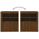 vidaXL barna tölgy színű tálalószekrény LED-világítással 60,5x37x67 cm