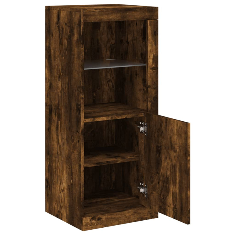 vidaXL füstös tölgy színű tálalószekrény LED-ekkel 41 x 37 x 100 cm