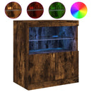 vidaXL füstös tölgy színű tálalószekrény LED-ekkel 60 x 37 x 67 cm