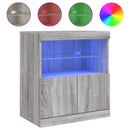vidaXL szürke sonoma színű tálalószekrény LED-ekkel 60 x 37 x 67 cm