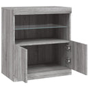 vidaXL szürke sonoma színű tálalószekrény LED-ekkel 60 x 37 x 67 cm