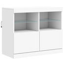 vidaXL fehér tálalószekrény LED-világítással 81 x 37 x 67 cm