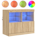 vidaXL sonoma tölgy színű tálalószekrény LED-ekkel 81 x 37 x 67 cm