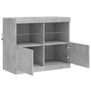 vidaXL betonszürke tálalószekrény LED-világítással 81 x 37 x 67 cm