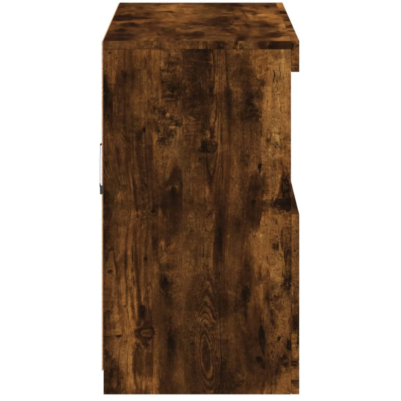 vidaXL füstös tölgy színű tálalószekrény LED-ekkel 81 x 37 x 67 cm
