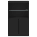 vidaXL fekete tálalószekrény LED-világítással 60,5 x 37 x 100 cm