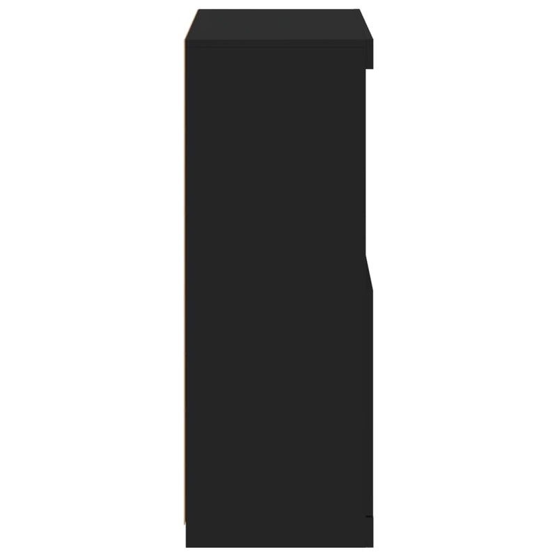 vidaXL fekete tálalószekrény LED-világítással 60,5 x 37 x 100 cm