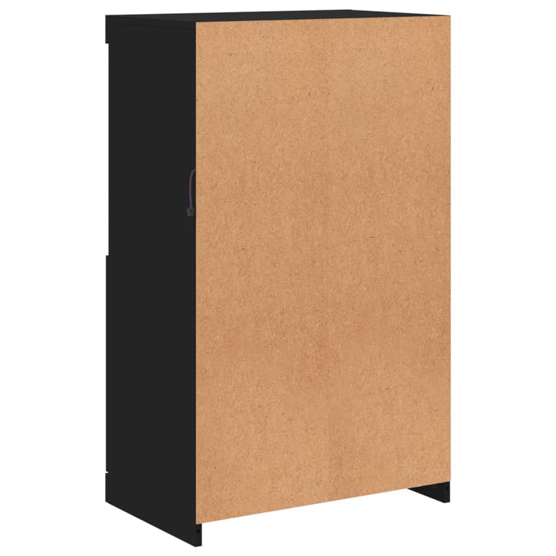 vidaXL fekete tálalószekrény LED-világítással 60,5 x 37 x 100 cm