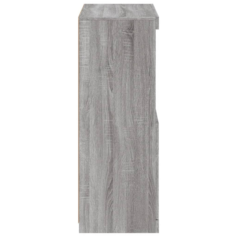 vidaXL szürke sonoma színű tálalószekrény LED-ekkel 60,5 x 37 x 100 cm