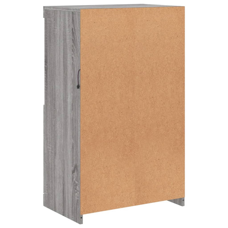 vidaXL szürke sonoma színű tálalószekrény LED-ekkel 60,5 x 37 x 100 cm