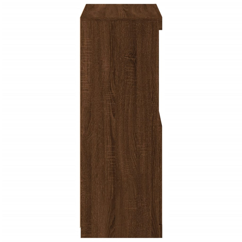 vidaXL barna tölgy színű tálalószekrény LED-ekkel 60,5 x 37 x 100 cm