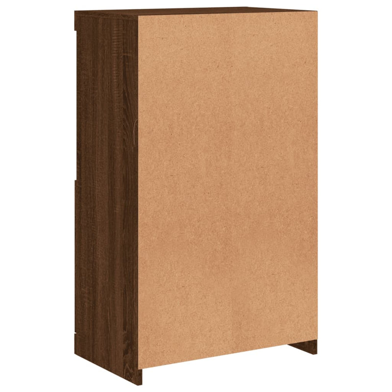 vidaXL barna tölgy színű tálalószekrény LED-ekkel 60,5 x 37 x 100 cm