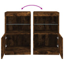 vidaXL füstös tölgy színű tálalószekrény LED-ekkel 41 x 37 x 67 cm