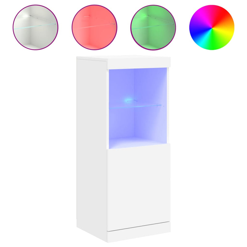 vidaXL fehér tálalószekrény LED-világítással 41 x 37 x 100 cm