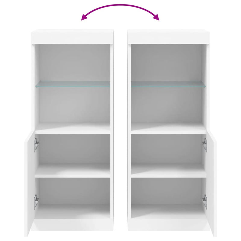 vidaXL fehér tálalószekrény LED-világítással 41 x 37 x 100 cm