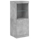 vidaXL betonszürke tálalószekrény LED-világítással 41 x 37 x 100 cm