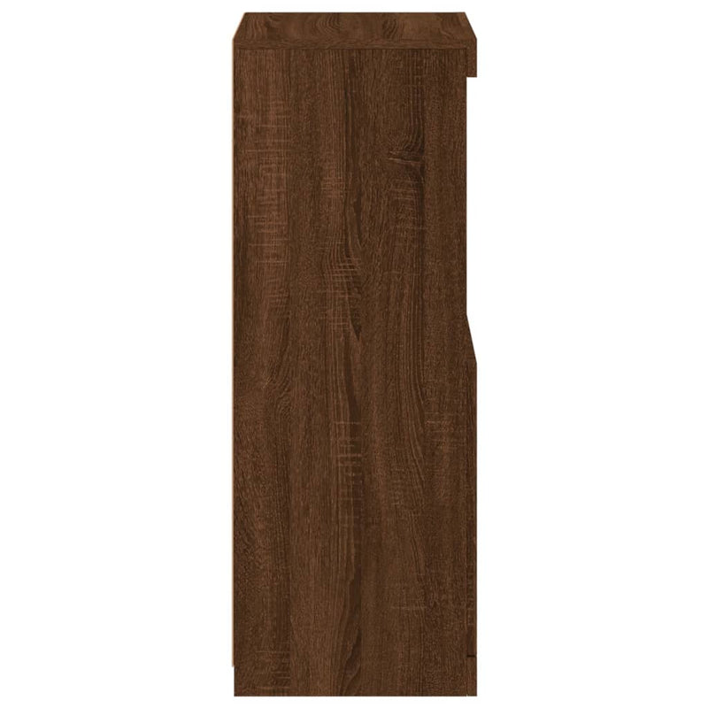 vidaXL barna tölgy színű tálalószekrény LED-ekkel 41 x 37 x 100 cm