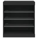 vidaXL fekete tálalószekrény LED-világítással 60,5 x 37 x 67 cm