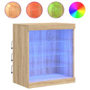 vidaXL sonoma tölgy színű tálalószekrény LED-világítással 60,5x37x67cm