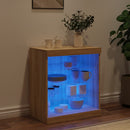 vidaXL sonoma tölgy színű tálalószekrény LED-világítással 60,5x37x67cm