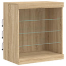 vidaXL sonoma tölgy színű tálalószekrény LED-világítással 60,5x37x67cm