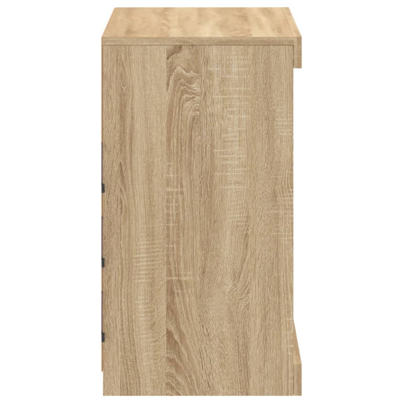 vidaXL sonoma tölgy színű tálalószekrény LED-világítással 60,5x37x67cm